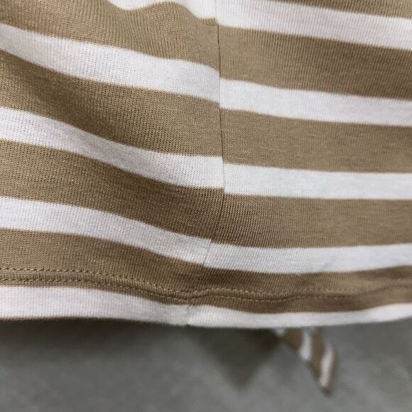 GAP XXL Tan White Cotton Modal Horizontal Striped Favorite Long Sleeve Crew Tee - Picture 6 of 12